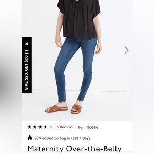 Madewell maternity jeans over the belly
